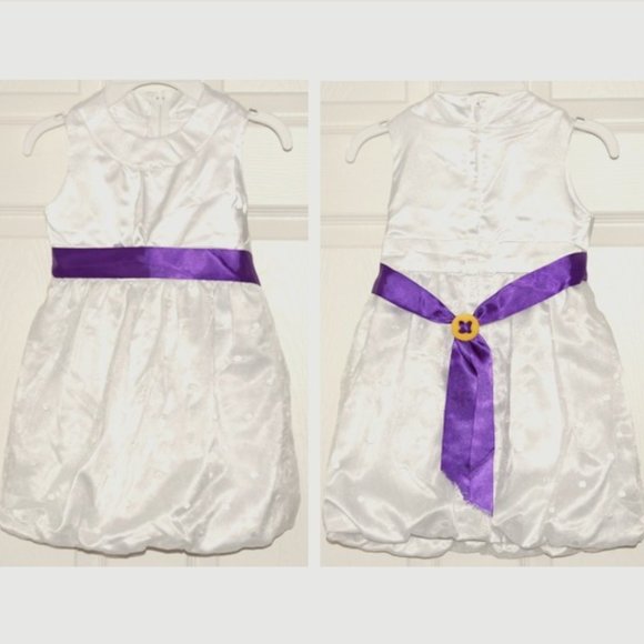 Bundle of 2 NEW Handmade Flower Girl White Satin Dresses, Sizes 4T-6T - Picture 4 of 7